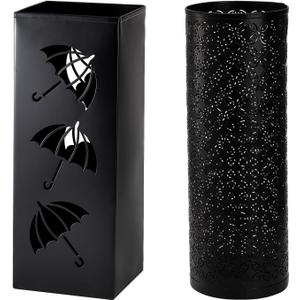 2 Pack Umbrella Stands, Metal Umbrella Holder for Entryway,Square Umbrella Rack Organizer Freestanding for Umbrellas,Walking Cane,Wrapping Paper,Hiking Poles