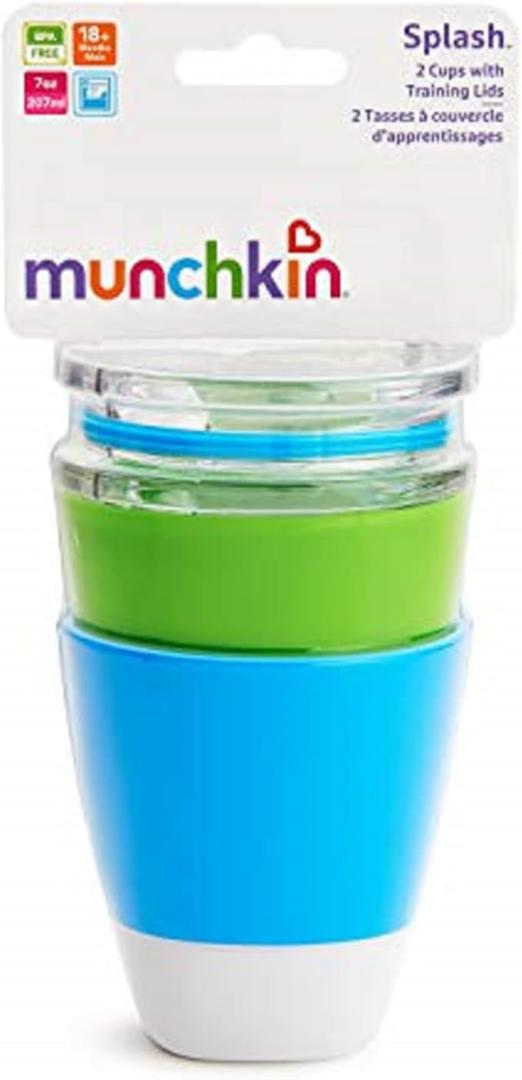 munchkin 2 pack kids cups, 7oz, Green And Pink