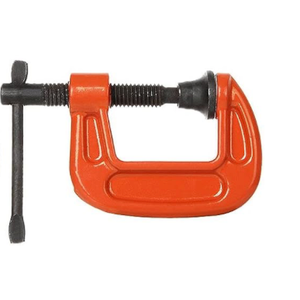 CYEAH 1 Pcs C Clamp, 1 inch Small C Clamps, Malleable Iron C-Clamp Up To 1 Inch Jaw Opening, Mini C Clamps with T-Bar Handle for Woodworking, Welding, Building (Orange)