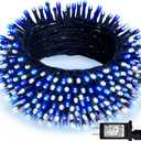 JMEXSUSS 66ft 200 LED Blue and White Outdoor Christmas String Lights, Expandable for Tree, Party, Home Decorations