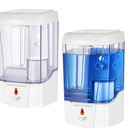 Hushee 2 Pcs Automatic Soap Dispenser Touchless Sensor Hand Sanitizer Dispenser Wall Mount 23.7 Oz/ 700 ml Hand Sanitizer Pump Battery Operated for Offices Kitchen Bathroom Hotel Restaurant, White