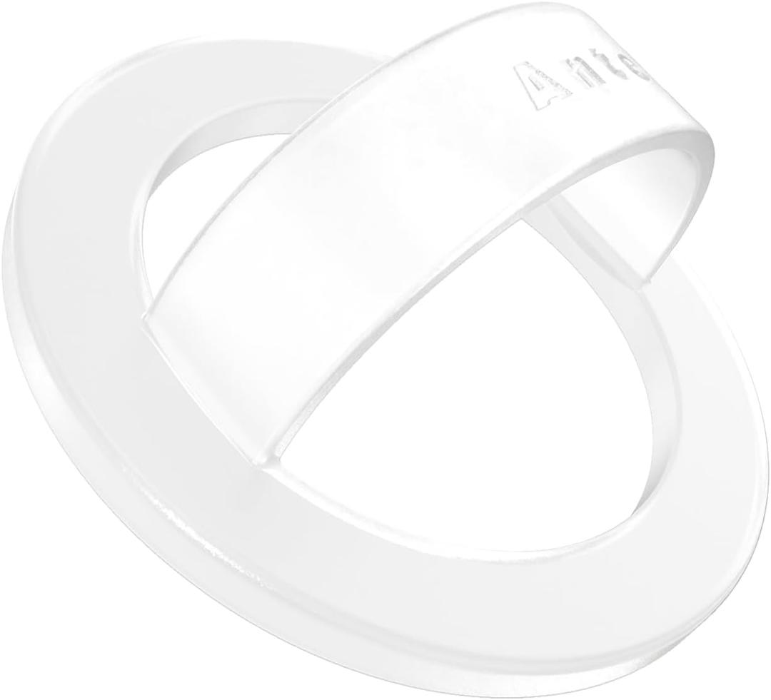 Anteel Magnetic Silicone Ring Grip Phone Holder, Strong Magnetic Attraction, Comfy and Portable, Removable Finger Loop Grip for Magsafe Phone Case (Clear)