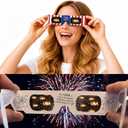 3x  American Paper Optics America 250 Holiday Specs 3D HoloSpex Glasses, 12pk, White/Blue- Usa