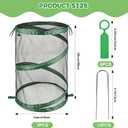 3PCS Pop Up Plant Covers from Animals, 20" H X 14" D Foldable Mesh Plant Tent Cover Protectors, Garden Insect Barrier Mini Greenhouse Plant Guard Cover Net with 12 Stakes & 6 Labels for Outdoor Plants