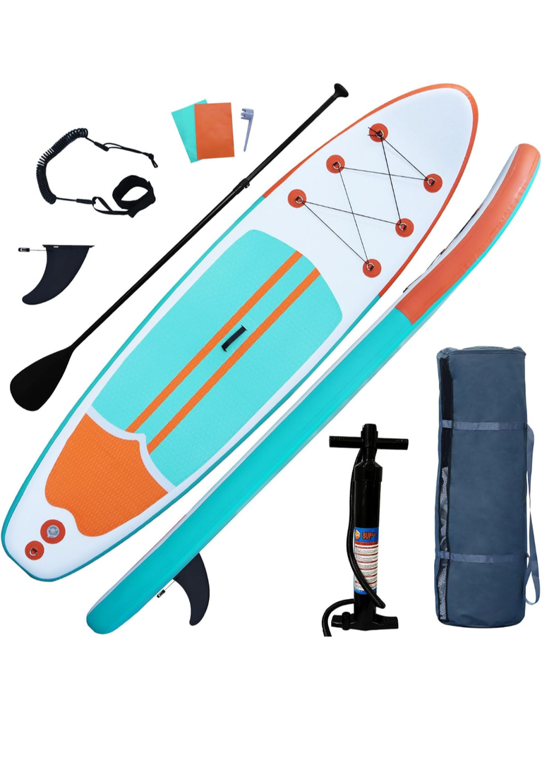 Inflatable Stand Up Paddle Board with SUP Accessories, Anti-Slip EVA Deck, 10’6’’ Inflatable Paddle Boards for Adults and Youth of All Skill Levels