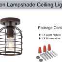 Create For Life Industrial Vintage Flush Mount Ceiling Light,Oil Rubbed Bronze Semi Flush Mount Ceiling Lamp Fixture for Hallway Stairway Kitchen Garage, E26, 1 Pack