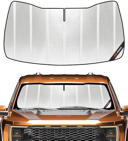 Pigenius Windshield Sun Shade for Ford F150 2021-2025. Full Coverage Rearview Mirror Shade for Ultimate Protection