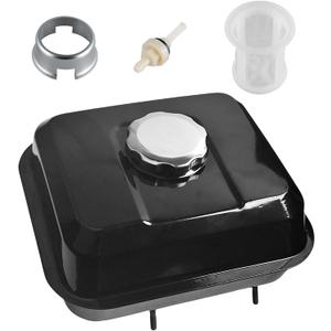 HGC Fuel Tank For Honda GX160 5.5HP GX200 6.5HP GX140 White Engine with Petcock Gas Cap Filter Replaces 17510-ZE1-020ZA Black