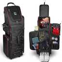 LIWSHWZ Rolling Baseball Bag,71L Capacity Catchers Bag for 7 Bats with Separate Shoe Space,Wheels Baseball Equipment Bag with Fence Hook and Multiple Pockets for Baseball Glove,Bat,Helmet