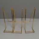 Large Plate Holder Display Stand - 10 inch Tall Plate Stands for Display - Metal Picture Frame Stand - Big Tabletop Easel Stand for Decorative Plates | Platter | Book | Plaque | Tile - 3 Pack - Gold