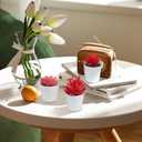 Uguisu Artificial Potted Plant, Simulated Gem Flower, Lotus Flower, Spring Artificial Succulent Plant, Small Artificial Plant, Spring Artificial Fake Plant, Office Home Wall Decoration (4/Red)