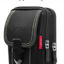 Tactical Cell Phone Holster with 2 Phone Bag Belt Pouches for Men Cell Phone Holsters for Men Black Cell Phone Holder for Belt Cell Phon e Holster with Belt Loop