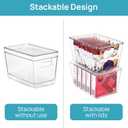 Vtopmart 6 Pack Clear Stackable Storage Bins with Lids, Large Plastic Containers with Handle for Pantry Organizer and Storage,Perfect for Bathroom,Cabinet,Kitchen,Fridge,Closet Organization