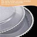 Hoolerry 100 Pack Clear Charger Plates Bulk 13 Inch Acrylic Round Dinner Charger Plates Beaded Frosted Grain Dinner Decorative Dishes for Wedding Party Events Home Kitchen Tabletop(Sliver,Beads) (Silver)