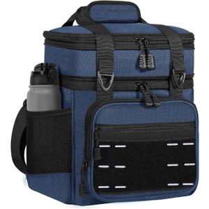 Lunch Box Cooler Bag - Insulated Tactical Lunchbox for Men - Large Lunch Pail Kit for Adults Work Outdoor Shifts Trips Blue 16L