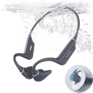 NANK Runner Diver2 Pro Bone Conduction Headphones, IP69 Waterproof Swimming Headphones, Open-Ear Wireless Bluetooth 5.4 Sport Headphone 32GB Memory with Mic, 10H Playtime for Running Workout (Grey)