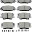 D1211 D1212 8pcs Ceramic Front Rear Brake Pads With Clips Fit For 2009-2010 For Pontiac Vibe,2009-2013 For Toyota Matrix,2006-2018 For Toyota RAV4