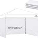 Instant 3pcs Canopy Sidewalls for 12x12 Pop Up Canopy Tent, 300D Waterproof Material for Outdoor Events, Vendor Booths, and Privacy (Sidewalls Only, Canopy Not Included)(White, 12x12ft-3pcs)