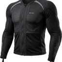 Men's Mesh Motorcycle Jacket with CE Certified Protective Armored Motorcycle Shirt with Reflective Strips, All Season Motorcycle Riding Shirt for Motorcycle Bicycle Scooter Riding Gear, L