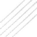Elecrelive 3.28 Feet 925 Sterling Silver Cable Chains 1.5mm Thin Small Link Silver Necklace Permanent Jewelry Chain for Women Minimalist Necklace Bracelet Making, Cable-2x1.5x0.2mm