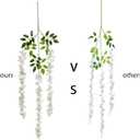 Duovlo 12 Piece Artificial Silk Wisteria Vine 3.6 Feet Hanging Flower Garland String Home Party Wedding Decor (Light Blue)