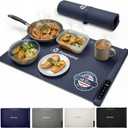 TRAVELISIMO Warming Mat for Food, 24x16in Warming Trays For Buffets Party & Family Dinners - Food Warming Mat keeps Meals Warm & ready to Serve, Electric Warming Tray With Elegant Design For any Table (Dark Blue)