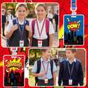 Liliaafar 4 Pcs Hero Badge Reel Supplies Colored Hero and City Badge Holder Reel Lanyard ID Card Holder with Lanyard for Students Teachers Nurses Office Workers