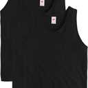 Hanes Mens Essentials Tank Top Pack, Midweight Cotton Tanks, Sleeveless Shirts, 3-Pack (X-Large, Black)