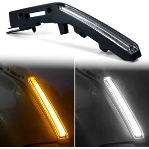 LED Hood Handle Lights fit for Ford Bronco 2021 2022 2023 2024 2025 Accessories Daytime Running Light Fog Light with White LED DRL - Amber Sequential Turn Signal (All models)