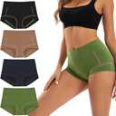 INNERSY Women's Cotton Boyshorts Underwear Soft Moisture Wicking Boxer Briefs 4-Pack, medium