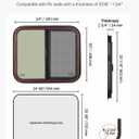 VEVOR Horizontal RV Window, 24" W x 20" H, Tinted, Tempered Glass, Fits 15/16" - 1 3/4" Thickness Walls, DOT Approved