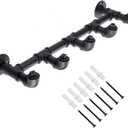 Sumnacon Industrial Pipe Coat Towel Rack with 5 Hooks- Vintage Heavy Duty Clothes Hat Hanger Racks with Screws, Rustic Iron Garment Storage Display Rail for Home, Store, Wardrobe, Boutique