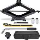Scissor Car Jack 3 Ton (6610 lbs) Tire Changing Kit with Lug Wrench - Emergency Kit for Car, SUV, MPV