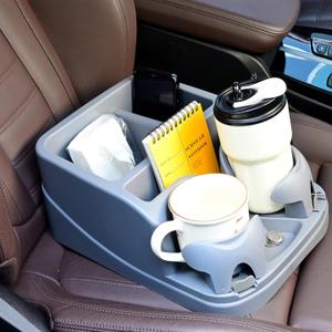 Center Console for Cars, Car Center Console Organizer, Console Cup Holder for Trucks, Floor Cup Holder for Truck, Minivans, Suvs, Vehicle Organizer (Gray) (Grey)