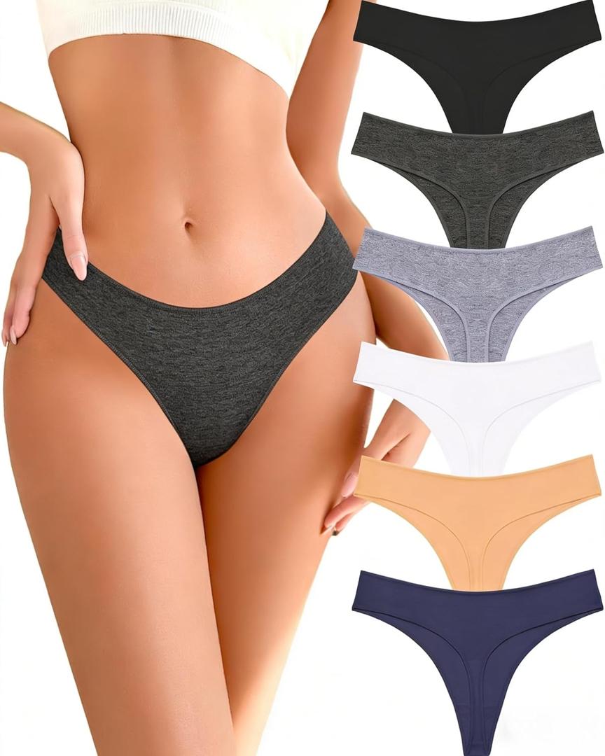 READY TO LOVE Cotton Underwear for Women Pack Breathable Thongs for Women Sexy Stretch Soft Womens Panties Thong XS-XL