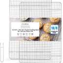 CURTA 2 Pack 16.8" X 24.4" Chef Cooling Rack,NSF Listed 18/8 Stainless Steel Oven Safe Grid Wire Cookie Cooling Racks for Baking & Cooking - Commercial Grade comes with Lifting Handl