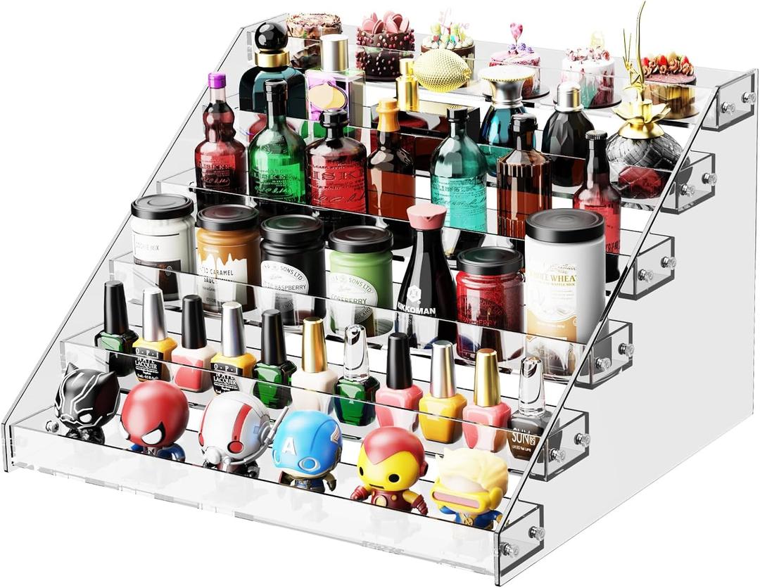 Acrylic Display Shelf,Risers Display Stands,Perfume Organizer,Cupcake Stand,Tiered Display Stand,Sticker Display,Card Stands For Display,Card Display Stand,Figure DisplaySpice Rack(6 Tier)
