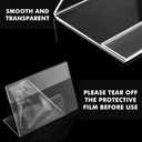 Teling 3.5 x 2.5 Inch Acrylic Business Card Holder Slant Back Sign Holders Clear Name Display Mini Acrylic Stands l Shaped Display Stand for Classroom Home Office Decorating Supplies