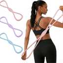 Resistance Bands, Figure 8 Resistance Bands for Women Men, 8 Shaped Resistance Rubber Band for Arms, Back, Shoulder Stretch with Handles, Not Break, Portable