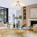 KoKo&Yukina 6-Light Mid Century Ceiling Light Modern Semi Flush Mount Ceiling Light Fixture Globe Ceiling Light with Milk Glass Shade Brushed Brass Finish for Bedroom Hallway Dining Room Living Room, 29"L x 29"W x 11.8"H