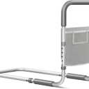 Bed Rails for Elderly Adults Safety: Adjustable Bed Assist Rails for Seniors & Patients with Storage Bag - Bedside Rail Handle Support Bar Bed Guard Rails - Fits King Queen Full Twin Medium (Grey - Without Light)