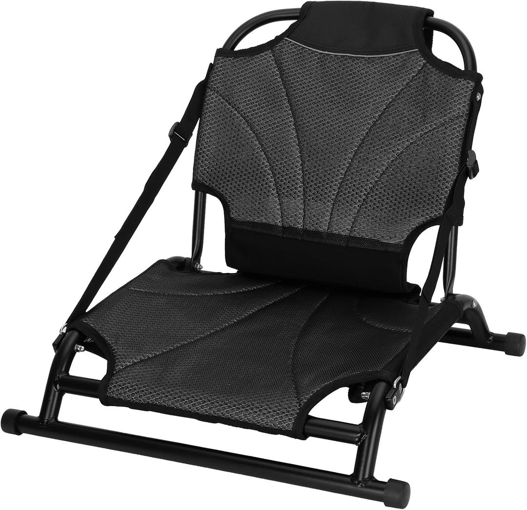 Aluminum Frame Kayak Seat with Backrest, Aluminum Alloy Folding Kayak Seat, Adjustable Backrest Support, Suitable for Fishing, Kayaking, Inflatable Kayaking, Paddle Boarding