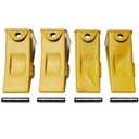 BDI Wear Parts 4 Pack X156L Long Excavator Bucket Teeth w/ P156 Roll Pins Compatible with Skid Steer, Backhoe, Mini Excavators