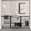 Fairy Baby 70.9"-76.3" Extra Wide Baby Gate for Stairs Doorways, Pressure Mount Pet Gate Auto Close Safety Child Gate, Long Large Dog Gate Indoor for House, 71 72 73 74 75 76 Inches Wide, Black