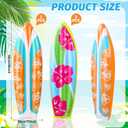 JellyArch 4 Pcs Inflatable Surf Board 36 Inch Inflatable Pool Floats Luau Hawaiian Party Decorations Tropical Flower Blow up Surfboard for Wall Beach Party Decorations