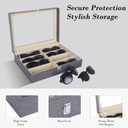 AUTOARK Leather 8 Piece Eyeglasses Storage and Sunglass Glasses Display Case Organizer (Grey/Beige)