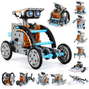 Lucky Doug Toys for Ages 8-13, 12-in-1 STEM Solar Robot Kit Toys Gifts for Kids 8 9 10 11 12 13 Years Old, Educational Building Science Experiment Set Birthday for Kids Boys Girls (Grey)