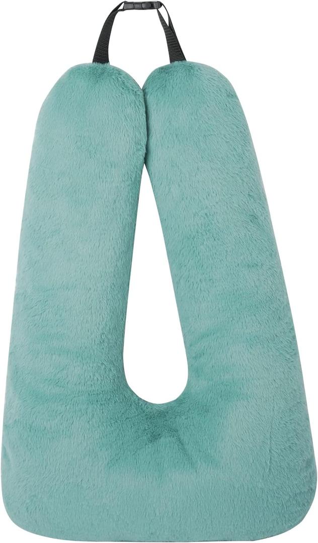 Neck Pillow for Kids Travel Provides Double Support to The Head and Neck in Any Sleeping Position on Flights, Car, and at Home, Comfortable Airplane Travel Pillow (Aquamarine)