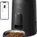 PETLIBRO Automatic Cat Feeder, Wi-Fi Rechargeable Cats Food Dispenser Battery-Operated with 30-Day Life, AIR 2.4G Wi-Fi Timed Pet Feeder for Cats & Dogs, 2L Auto Cat Feeder, Black