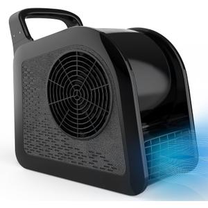 Air Mover Blower Fan - High Velocity Utility Fan for Drying, Cooling, Ventilating and Exhausting, Pivoting Floor Fans with 3 Speeds for Home Use and Job Site, 2 Outlets, 355CFM, Black